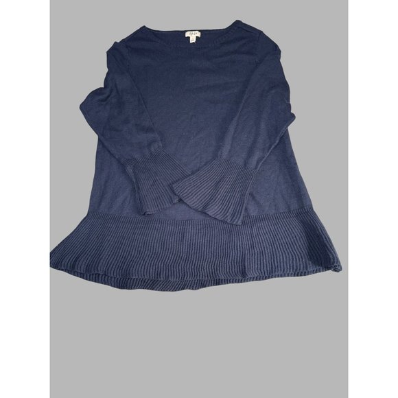 Style & Co Womens size 1X Navy Ribbed Trim Long Sleeve Sweater - Picture 4 of 16